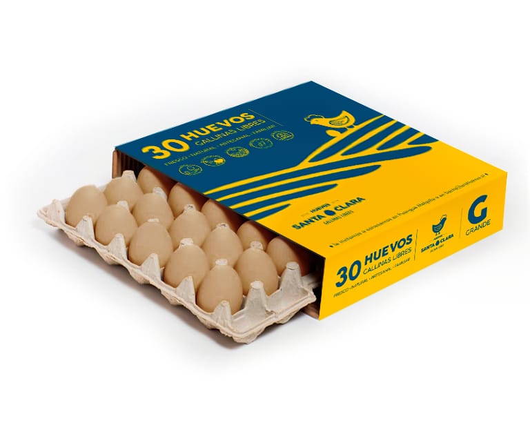 Caja Granel 6 Bandejas 30 Huevos Grande 100% Libres. (54-61gr)